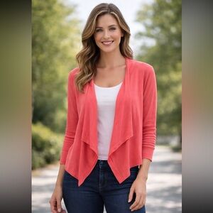 DKNY Coral Open Front Sweater – Size M